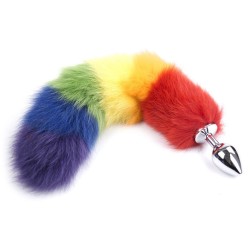 Colorful Fox Tail Steel Butt Plug