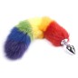 Colorful Fox Tail Steel Butt Plug