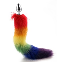 Colorful Fox Tail Steel Butt Plug