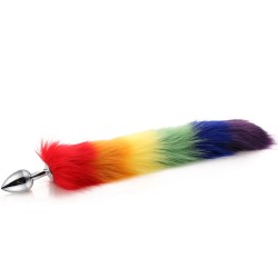 Colorful Fox Tail Steel Butt Plug