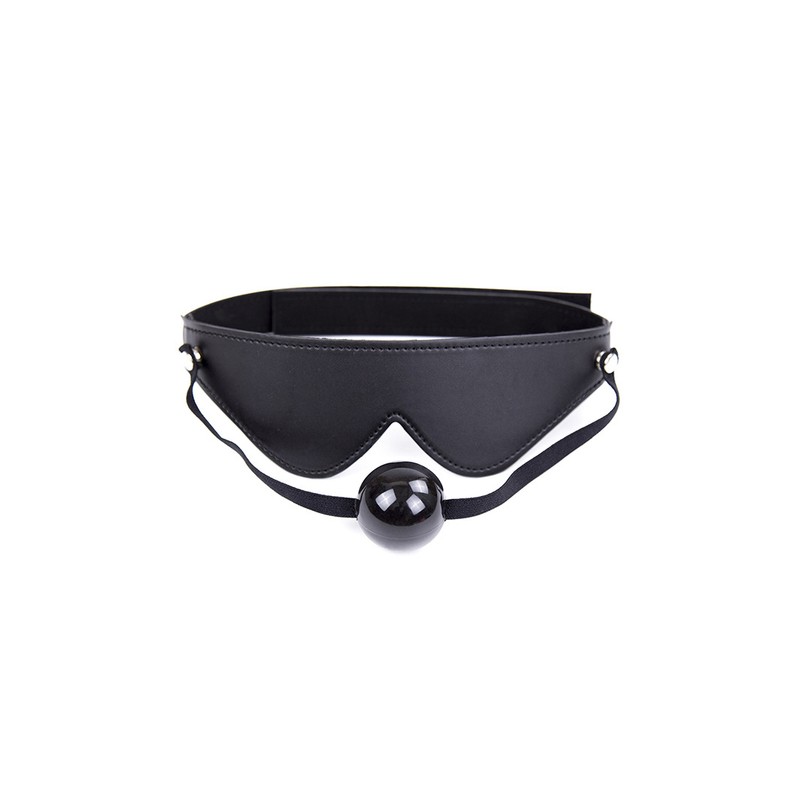 Blindfold With Ball Gag  - Velcro Strap