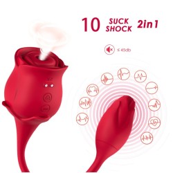 2-in-1 Rose Clit Sucker With Bud Vibrator