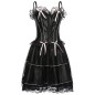 Hot Strappy Lace Trim Satin Corset With Mesh Dress