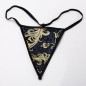 Royal Embroidered Lace Trim Buckled Sexy Corset With Thong