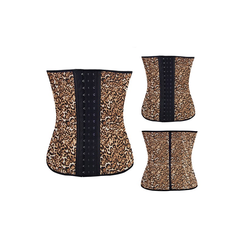 Functional Leopard Hot Rubber Waist Shaper Corset