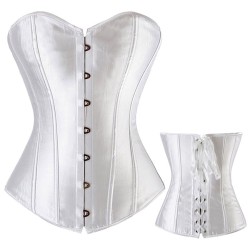 Multi-color Satin Overbust Buckled Corset Sexy Lingerie