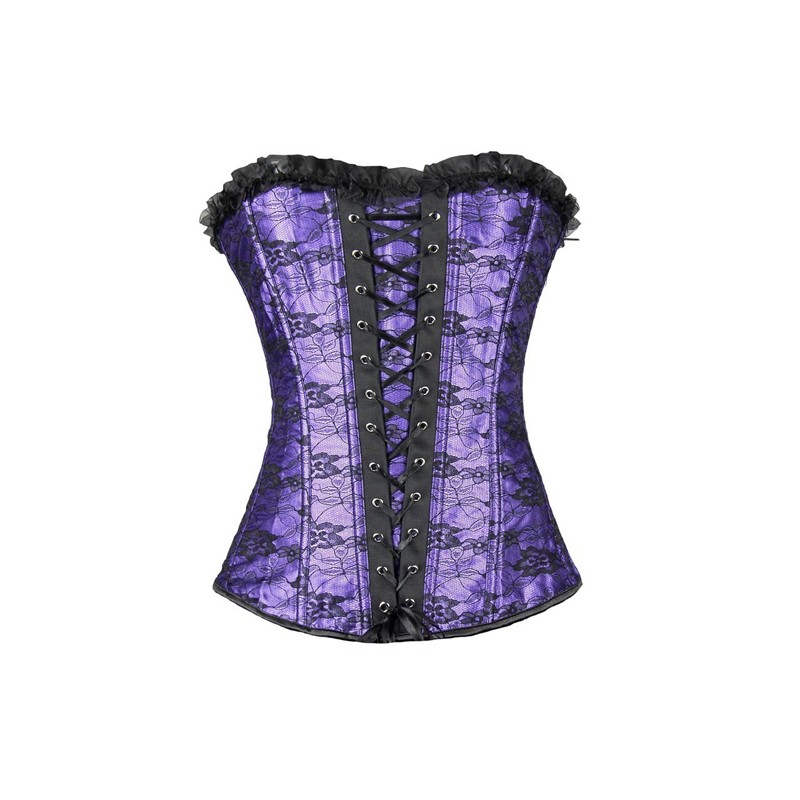 Cheap Bandage Ruffled Hem Waist Trainer Corset