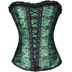 Cheap Bandage Ruffled Hem Waist Trainer Corset