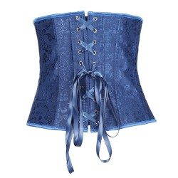 Blue Underbust Steel Bones Sexy Waist Cincher Bustiers