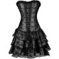 Long Overbust Floral Lace Bandage Ladylike Dress Corset