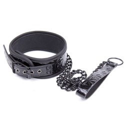 Crocodile Collar With Metal Chain