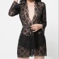 Black Swan See-through Lace Bandage Sexy Robe