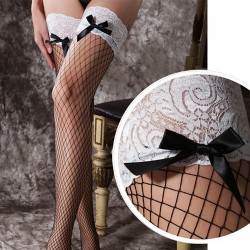 Sexy Net Bow Decorated Stockings Thigh Highs