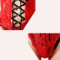 Fashion Sheer Lace Bandage Hollow Out Bodysuit Lingerie