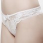 Ladylike White Lace See-through Bowknot Decorated G-string