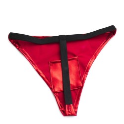 Patent Leather Sexy Panty With Love Egg Bag