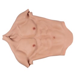 Fake Muscle Silicone Male Chest Half Body Suit